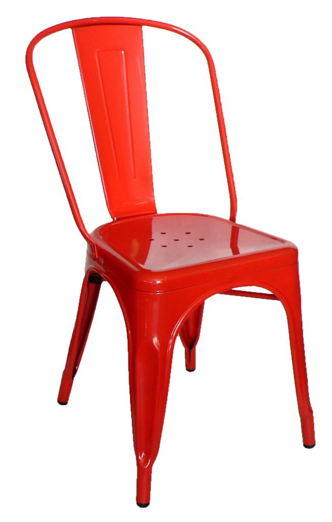 Galvanised Steel Chair Red