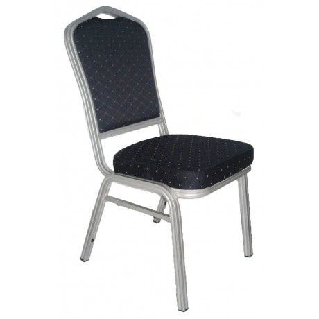 Banquet Chair, Blue with Silver Aluminium Frame