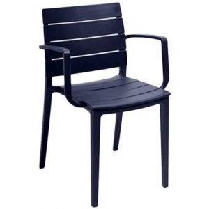 Chiamin Arm Chair Polypropylene - Black/Grey