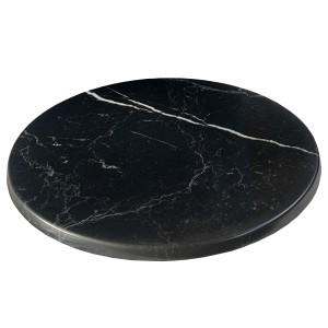 700mm Round Heatproof Table Top - BLACK MARBLE