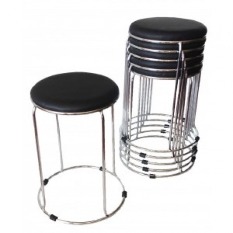 Barrel stool with Chrome base 470mm seat height 